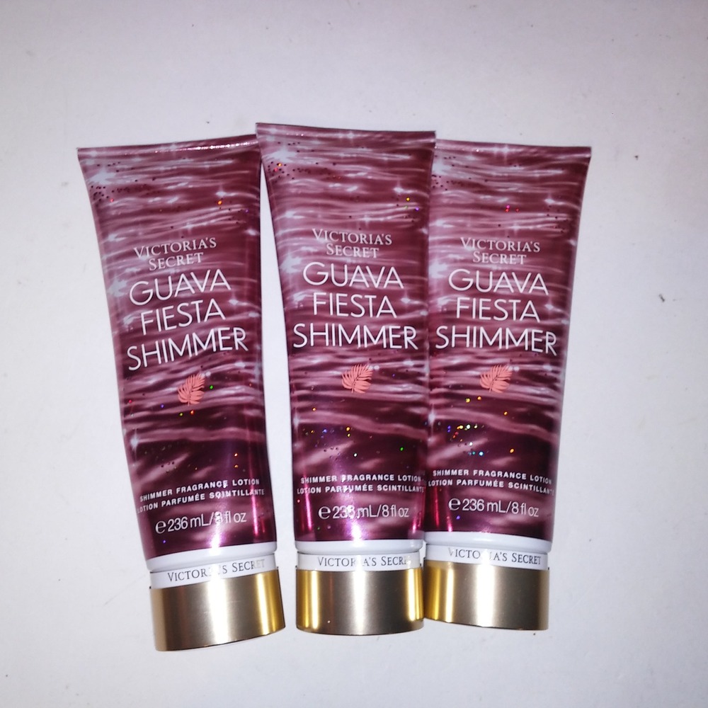 Victoria's Secret Fragrance Lotion Set of 3 Guava Fiesta Shimmer 8oz Each New
